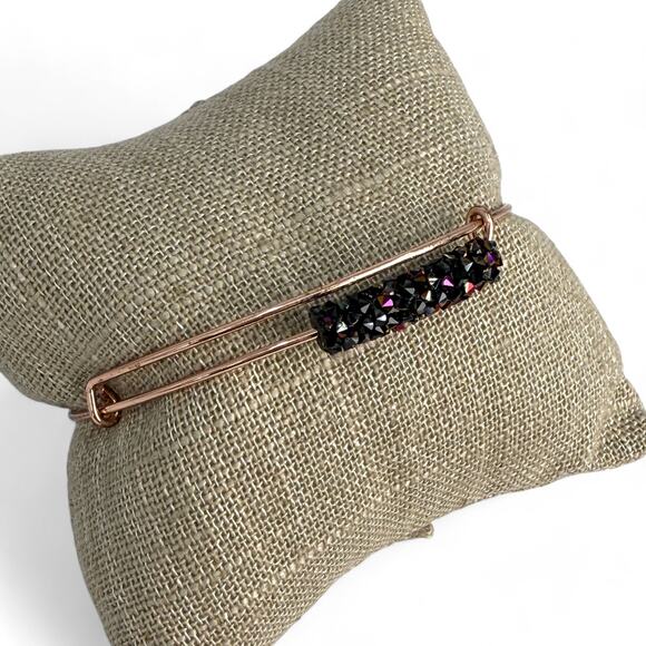 Alex and Ani Meteor Shower Fine Rocks Bangle Rose Gold Tone Bracelet - Picture 6 of 6